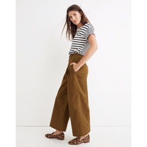 Madewell Wide Leg Crop Pleated Pants